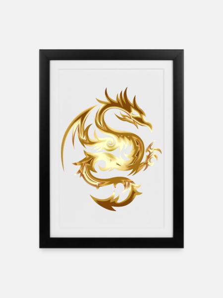 Dragons - Affiche encadrée (27 × 37 cm) - noir