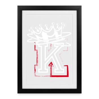 Letter K with crown - Framed poster (27 × 37 cm) - black - Front
