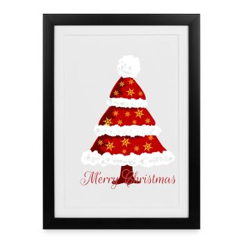 Sapin de Noël - Affiche encadrée (27 × 37 cm) - noir - Devant
