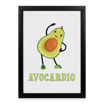 avocardio funny - Affiche encadrée (27 × 37 cm) - noir - Devant