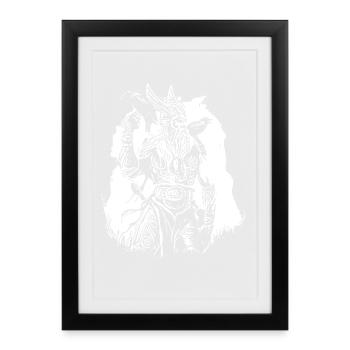 Vikings avec corbeaux - Affiche encadrée (27 × 37 cm) - noir - Devant