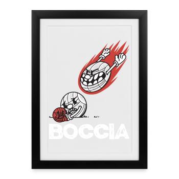 Boccia player clothing with bocce balls Boccia - Framed poster (27 × 37 cm) - black - Front