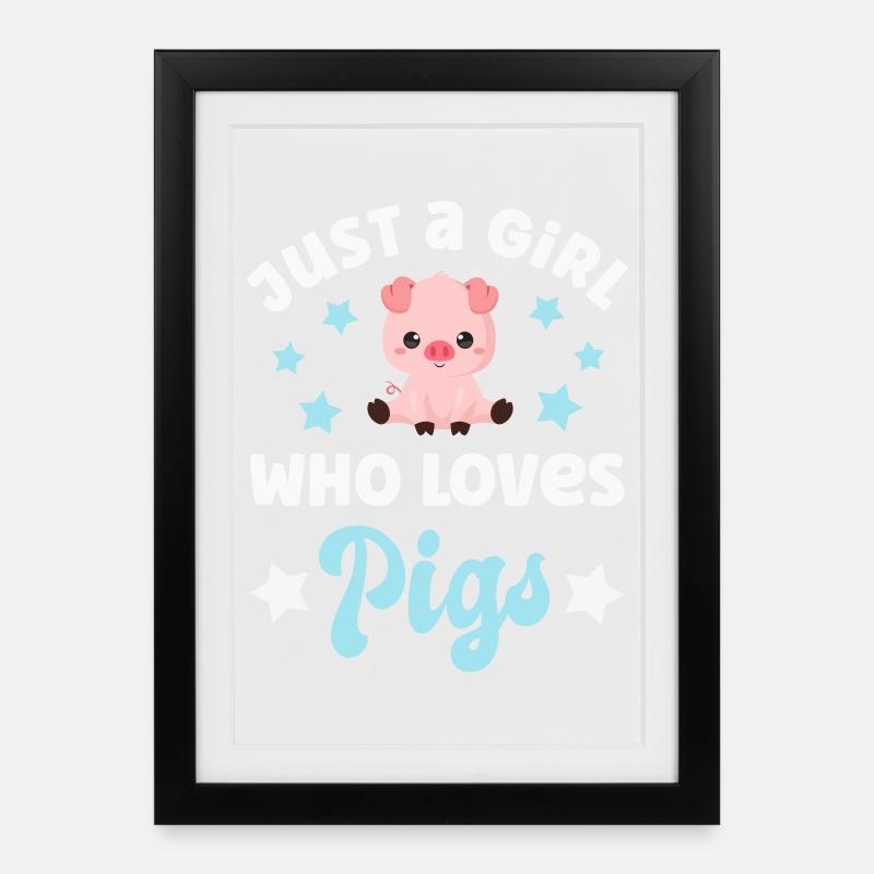 Cochons Cochons - Affiche encadrée (27 × 37 cm) - noir