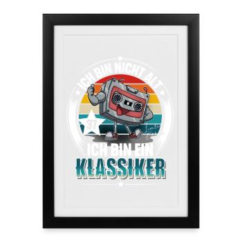 37. Geburtstag Kassette Retro Vintage - Gerahmtes Poster (27 × 37 cm) - Schwarz - Vorne