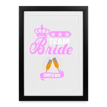 Bachelorette Team Bride Wedding bachelorette party - Framed poster (27 × 37 cm) - black - Front