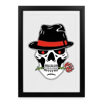 Crâne de gangster - Affiche encadrée (27 × 37 cm) - noir - Devant