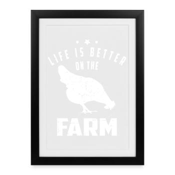 Vie à la ferme - Affiche encadrée (27 × 37 cm) - noir - Devant