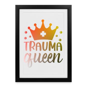 Infirmière Trauma Queen - Affiche encadrée (27 × 37 cm) - noir - Devant