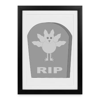 Gothic Alternative dead Christmas Turkey RIP - Framed poster (27 × 37 cm) - black - Front