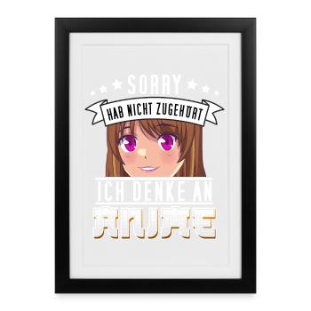 Lustiges Anime Design für Manga und Anime Fans - Gerahmtes Poster (27 × 37 cm) - Schwarz - Vorne