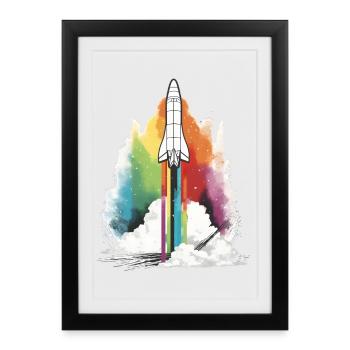 Rainbow Rocket - Framed poster (27 × 37 cm) - black - Front