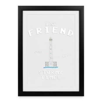 Meilleur ami Meilleur ami, Grande Canarie Espagne - Affiche encadrée (27 × 37 cm) - noir - Devant