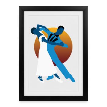 Danseurs de Valse - Affiche encadrée (27 × 37 cm) - noir - Devant
