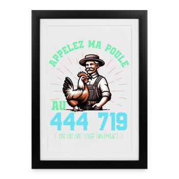 Appelez ma poule au Cat Cat Cat : C'est un oeuf ! - Affiche encadrée (27 × 37 cm) - noir - Devant