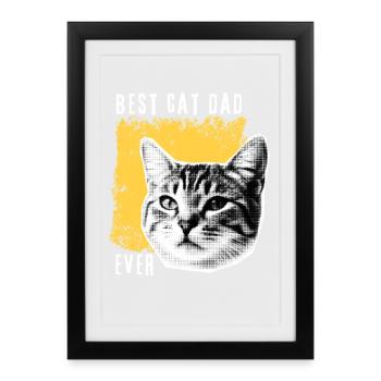 Premium Best Cat Dad Evere - Framed poster (27 × 37 cm) - black - Front