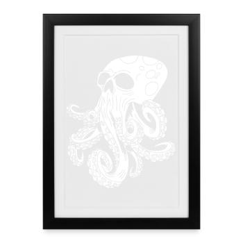 Crâne de pieuvre - Affiche encadrée (27 × 37 cm) - noir - Devant