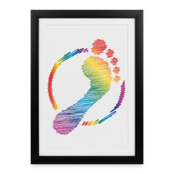 empreinte arc-en-ciel empreinte arc-en-ciel - Affiche encadrée (27 × 37 cm) - noir - Devant