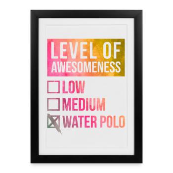 Water-polo Water-Polo Water-Polo - Affiche encadrée (27 × 37 cm) - noir - Devant