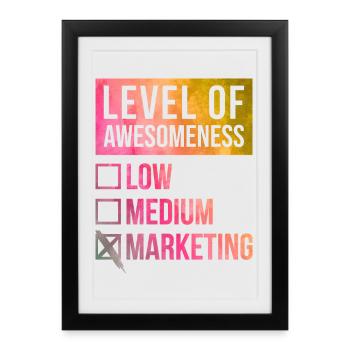 Marketing Marketing Marketing - Affiche encadrée (27 × 37 cm) - noir - Devant