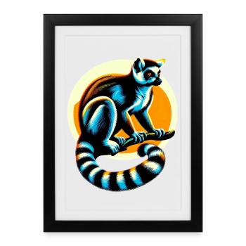 Lémurien - Affiche encadrée (27 × 37 cm) - noir - Devant