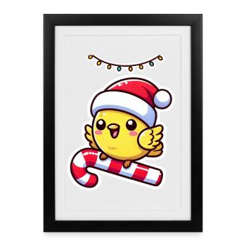 Christmas Canary Tunes - Framed poster (27 × 37 cm) - black - Front