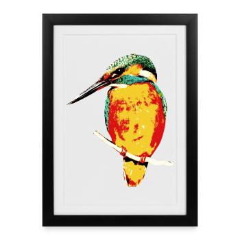 Living bird art on textiles - Framed poster (27 × 37 cm) - black - Front