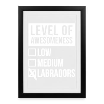 Labrador Labrador Labrador - Affiche encadrée (27 × 37 cm) - noir - Devant
