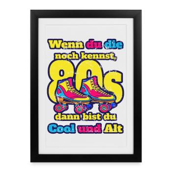 Patins - Affiche encadrée (27 × 37 cm) - noir - Devant