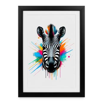 Zebra - Framed poster (27 × 37 cm) - black - Front