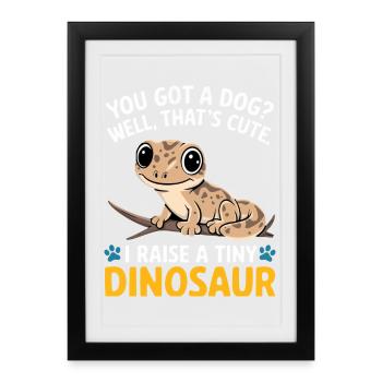 Funny Tiny Dinosaur Lizard - Framed poster (27 × 37 cm) - black - Front