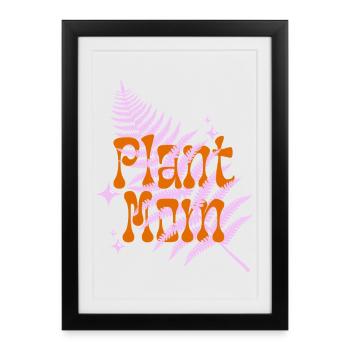 Plant Mama Motif imprimé élégant - Affiche encadrée (27 × 37 cm) - noir - Devant