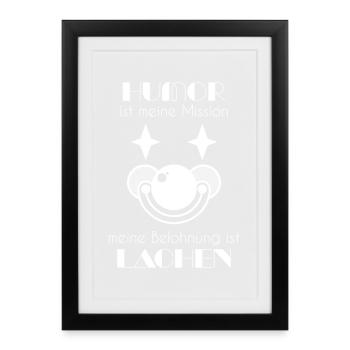 Clown / Visage de clown - Affiche encadrée (27 × 37 cm) - noir - Devant