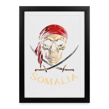 Red Pirate Skeleton Head - Framed poster (27 × 37 cm) - black - Front