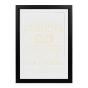 Oldtimer 1956 Jahrgang Vintage Retro Geburtstag - Gerahmtes Poster (27 × 37 cm) - Schwarz - Vorne