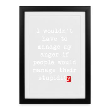 Anger Management – Humorous Statement - Framed poster (27 × 37 cm) - black - Front