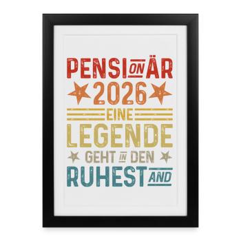 Retraité 2026 : Une légende prend sa retraite - Affiche encadrée (27 × 37 cm) - noir - Devant