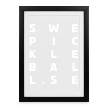 SWE Pickleball-Bekleidung - Gerahmtes Poster (27 × 37 cm) - Schwarz - Vorne