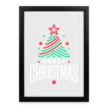 Joyeux Noël 1 - Affiche encadrée (27 × 37 cm) - noir - Devant