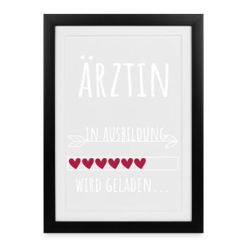 Étudiant en médecine Profession Formation Médecin - Affiche encadrée (27 × 37 cm) - noir - Devant