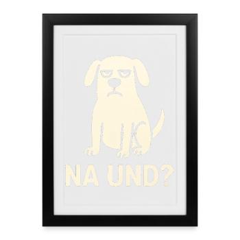 Grumpy Dog Well And Meme - Framed poster (27 × 37 cm) - black - Front