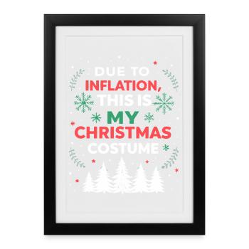Costume Noël Inflation Humour - Affiche encadrée (27 × 37 cm) - noir - Devant