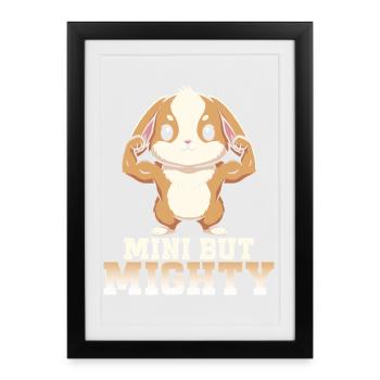Humour  Holland Lop Lapin - Affiche encadrée (27 × 37 cm) - noir - Devant