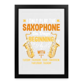 Saxophone - Affiche encadrée (27 × 37 cm) - noir - Devant