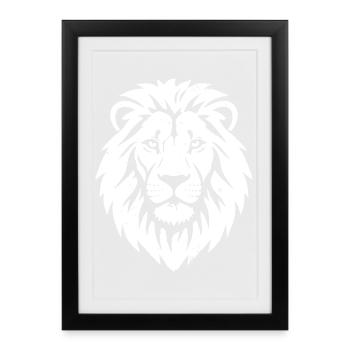 Lion Head King of Animals Vector - Framed poster (27 × 37 cm) - black - Front