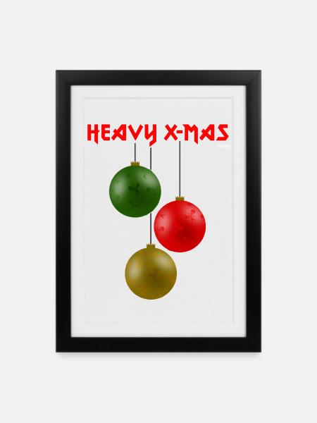 HEAVY X-MAS, traditionell - Gerahmtes Poster (27 × 37 cm) - Schwarz