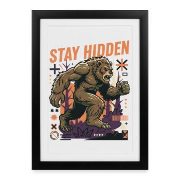 Stay Hidden Gorilla Forest - Framed poster (27 × 37 cm) - black - Front