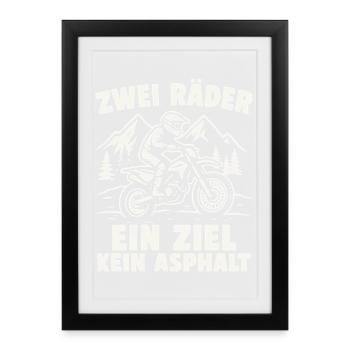 Deux roues. Un but. Pas d’asphalte. - Affiche encadrée (27 × 37 cm) - noir - Devant