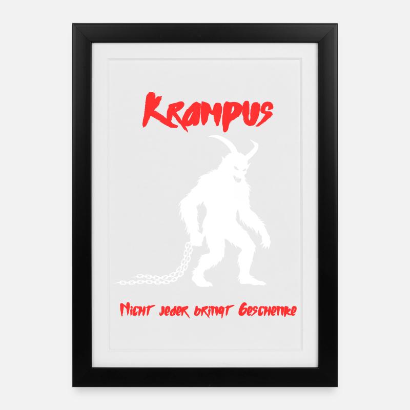 Krampus - Gerahmtes Poster (27 × 37 cm) - Schwarz