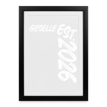 Compagnon fondé en 2026 - Affiche encadrée (27 × 37 cm) - noir - Devant