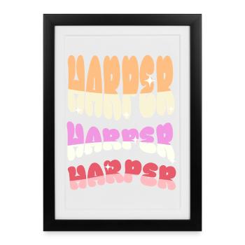 Harpiste - Affiche encadrée (27 × 37 cm) - noir - Devant